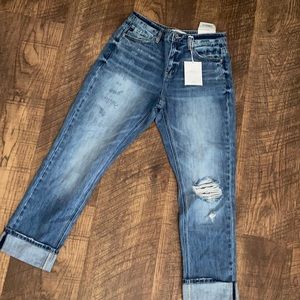 Kancan straight fit denim distressed cuffed size 7 27